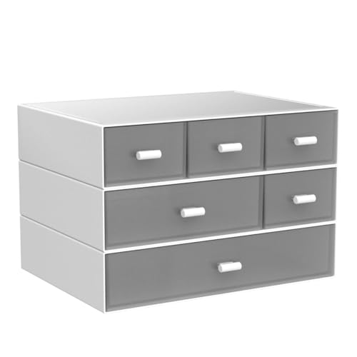 - VADUDA Stackable Desktop Storage - 6 Drawers - Storage Unit - White -