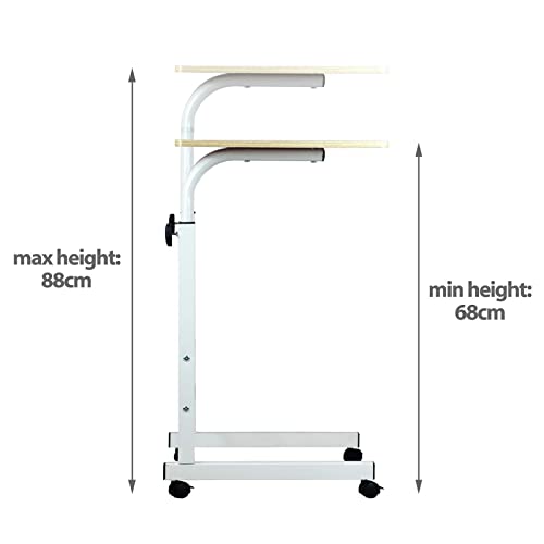 - Simpahome Height Adjustable Mobile Table Workstation | Laptop Overbed Multi Table -