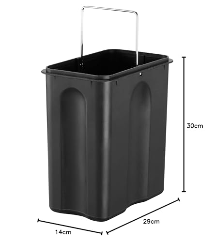 BLACK+DECKER BXBNOOO5E 5L Metallic Grey Pedal Bin with Soft Close Lid, Stainless Steel, 30cm x 14cm x 29cm (Packaging may vary)