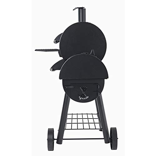 Azuma Bandit Barrel BBQ Charcoal Grill Wood Smoker Firebox Black Steel Portable Barbecue