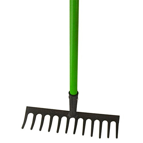 - Garden Rake Soil Leaves Leaf Raker | 12 Teeth Carbon Steel | PVC Grip GAR02 -