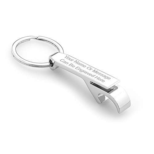 - Personalised Chrome Bottle/Drink Can Opener Keyring -
