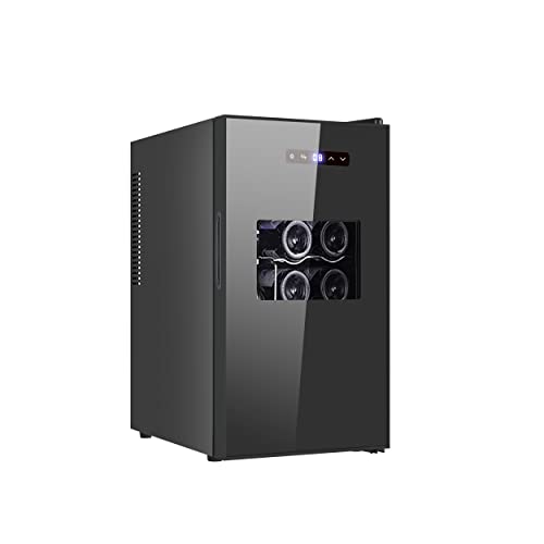 Cookology CWTE18BK Freestanding 18 Bottle Thermo Electric Wine Cooler and Chiller for Counter Top, Digital Temperature Control, Less Noise and No Vibration - In Black