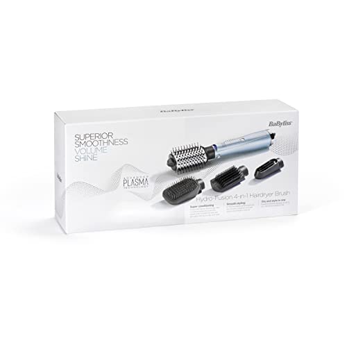 BaByliss Hydro-Fusion 4-in-1 Hair Dryer Brush, 1000W, Air styler, Dry, Smooth, Volume, Straighten in one step