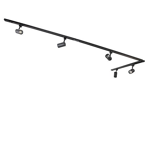 - Qazqa | Modern Rail System Black 5 Spotbar I Spotlight Bars 1-Phase | Jeana | Suitable for LED GU10 | 5 Spotway Light -