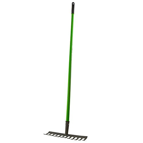 - Garden Rake Soil Leaves Leaf Raker | 12 Teeth Carbon Steel | PVC Grip GAR02 -