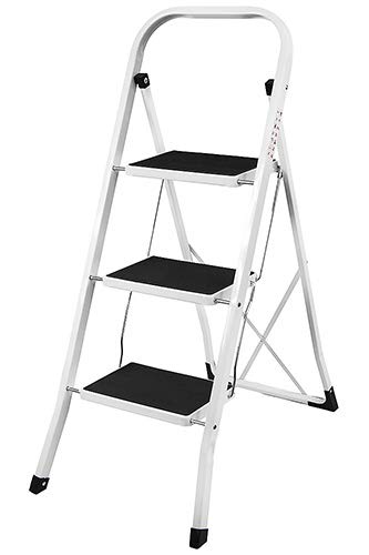 - Home Vida | 3-Step Anti Slip Step Ladder | Heavy Duty | Foldable| For DIY and Gardening -