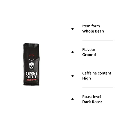 - Strong Coffee to Wake the Dead - 500g Ground Coffee | Intense Body and Full Flavour | High Caffeine | Natural Strong Coffee -