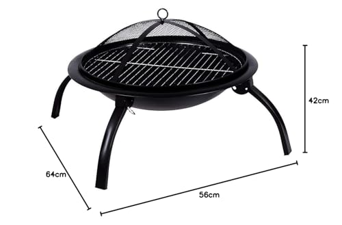 - Fire Vida Large Fire Pit | Steel Folding Outdoor Garden Patio Heater -