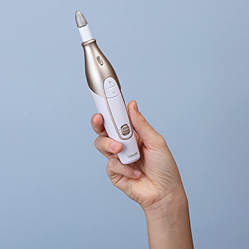 Beurer MP64 Manicure and Pedicure Set, Cordless Electric Nail File with 10 Attachments and Powerful Battery, Precision light, Nail Drill with Storage Case for at-home use