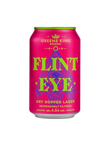 - Greene King Brewery Flint Eye Dry Hopped Lager Craft Beer Cans | Case of 24 (6x4) x 330ml craft beer cans -