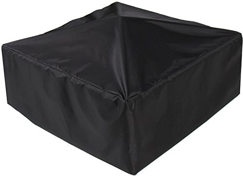 Centurion Supports KOJIN Multi-Functional Elegant Black Square Outdoor Garden & Patio Luxury Heater Fire Pit Brazier