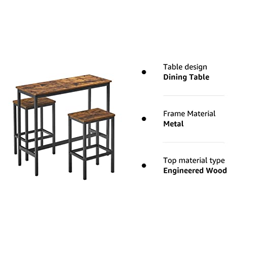 - VASAGLE Dining Table Set, Bar Table and Stools -