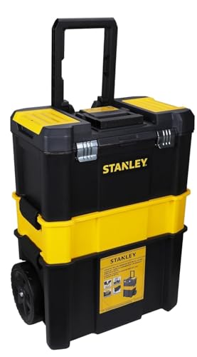 - STANLEY Essential Rolling Workshop Toolbox | 3 Tier | Stackable Units | STST1-80151 -