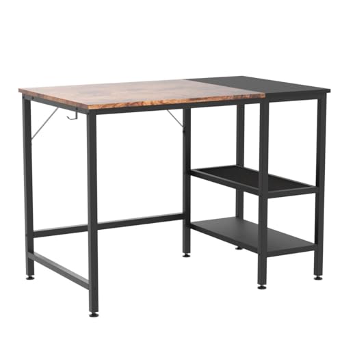 - HOMIDEC Office Desk | Computer Desk With Bookshelf | 100 x 50 x 75 cm Study Writing PC Desk -