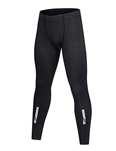 BUYKUD Kids' Girls Boys Long Sleeve Athletic Base Layer Compression Underwear Shirt & Tights Set Unisex, Blue, Label Size: 30