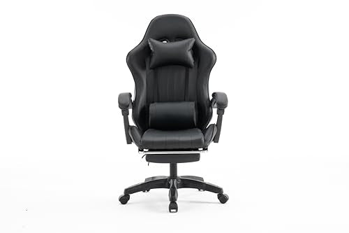 - Millhouse Gaming Racing Desk Chair | Adjustable Computer Office Chair | Lumbar with Footrest and Head Pillow -