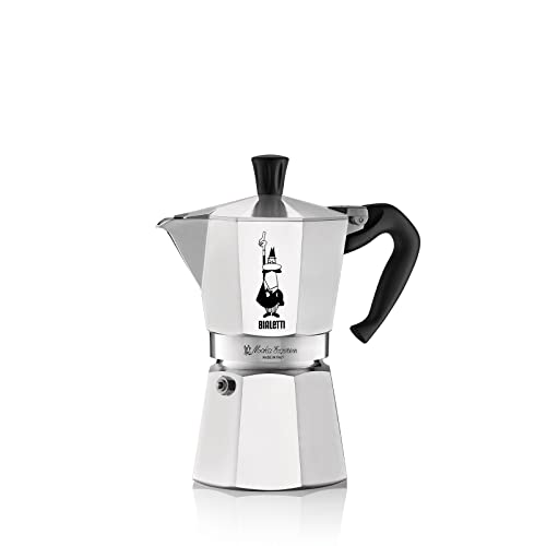 Bialetti Moka Express Caffettiera in Alluminio, 6 Cups, Acciaio Inossidabile, Argento,270 milliliters, Silver