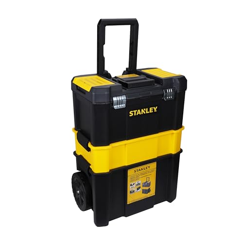 - STANLEY Essential Rolling Workshop Toolbox | 3 Tier | Stackable Units | STST1-80151 -