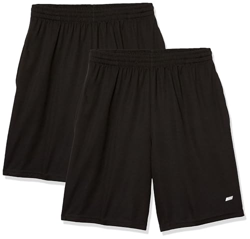 Amazon Essentials Men's Performance Tech Loose-Fit Shorts (Available in Big & Tall), Pack of 2, Black, M