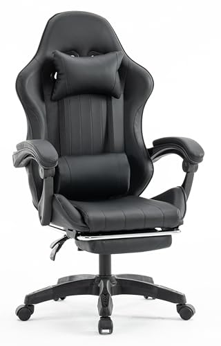 - Millhouse Gaming Racing Desk Chair | Adjustable Computer Office Chair | Lumbar with Footrest and Head Pillow -