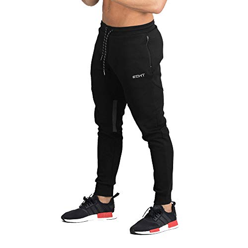 - Larrok Mens Jogger Trousers | Zip Running Pants | Casual Gym Fitness Bottoms -