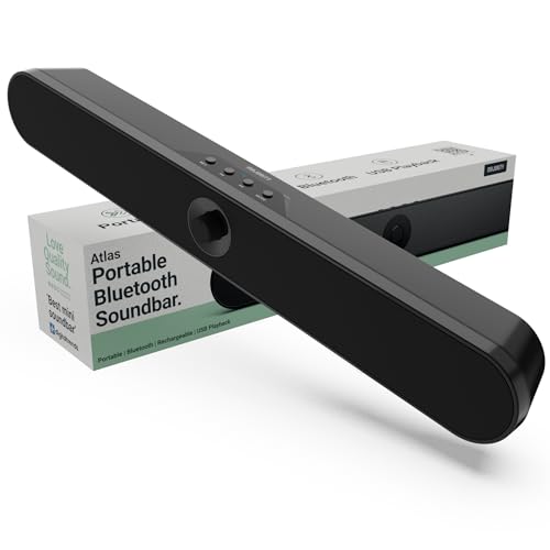 - MAJORITY Atlas | Portable Bluetooth Soundbar for PC | 20 Watt Computer Soundbar for Laptop, TV & Projector -