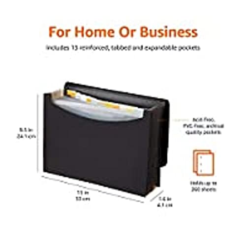 Amazon Basics Expanding File, A4 Size - Black