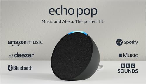 - Echo Pop | Full sound compact Wi-Fi and Bluetooth smart speaker with Alexa | Charcoal -