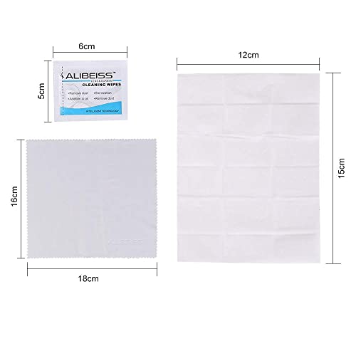 ALIBEISS Pre-Moistened Screen Wipes Computer Screen Cleaner for Eyeglasses, Tablets, Camera Lenses, Keyboards,Phone and Other Delicate Surfaces-Pack of 100