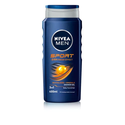 - NIVEA MEN Sport Shower Gel | (6 x 400ml) | Refreshing Body Wash with Lime Scent -
