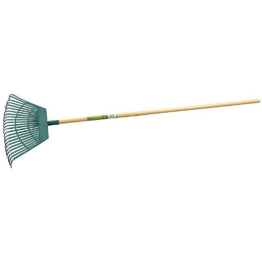 - Draper 550mm Plastic Leaf Rake | 23 Teeth Outdoor Garden Hand Tool | Varnished Natural Wood Handle -