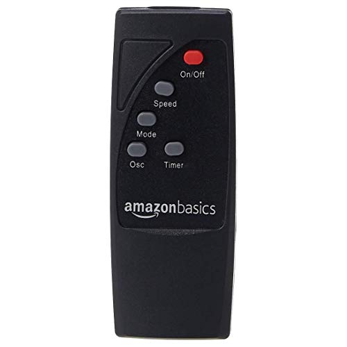 Amazon Basics Height & Tilt Angle Adjustable Oscillating Digital Dual 3-Blade 3-Speed Standing Pedestal Fan with Remote Control, Black