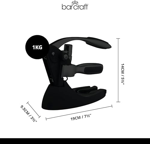 BarCraft Lever Corkscrew and Wine Bottle Opener, Comes with Bottle Stopper, Foil Cutter and Spare Non-stick Worm, 1 Kit with Presentation Box, Metal Shimmer