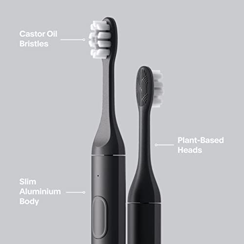 - SURI Sustainable Sonic Toothbrush | Slim and Powerful Electric Toothbrush | Recyclable Plant-Based Head | 2 Modes | Waterproof | Charging Stand | Midnight Black -