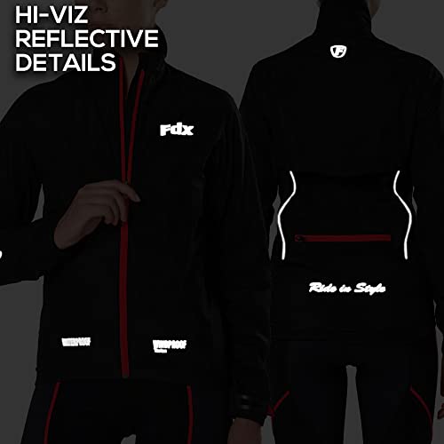 - FDX Men’s Waterproof Cycling Jacket | Windproof Hi Viz biking top -