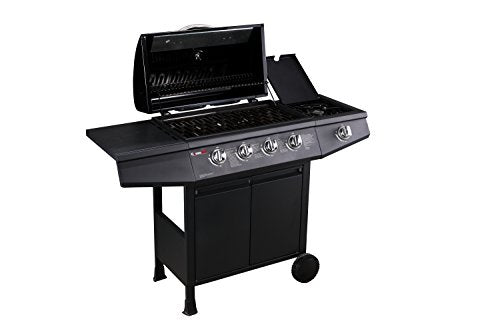 CosmoGrill Original 5 Gas Burner 4+1 Garden Grill, Steel Warming Rack, Side-Burner, Storage & Built-in Temperature Gauge for Home Garden Party Outdoor Cooking