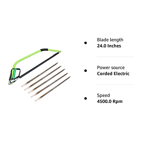 24” Heavy Duty Bow Saw Wood Logs Trees Branches Finger Guard + 6 Blades