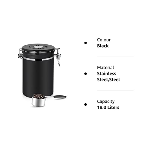 - Hossejoy Airtight Coffee Canister | Stainless Steel Coffee Container -