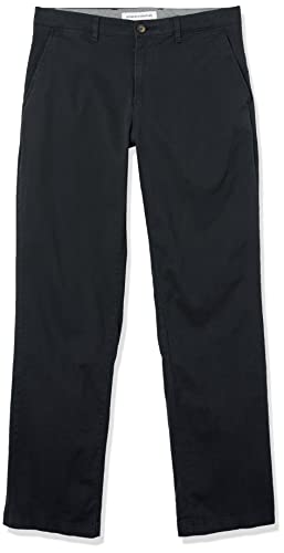 Amazon Essentials Men's Classic-Fit Casual Stretch Chino Trouser, Black, 36W / 32L
