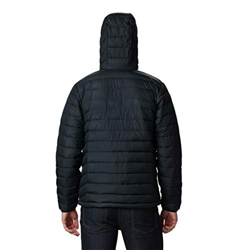 Columbia Men's Powder Lite Hooded Jacket Hooded Puffer Jacket, BLACK, Size L