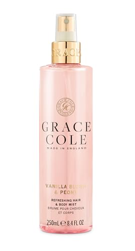 - Grace Cole Women's Body Spray 250ml | Vanilla Blush & Peony Refreshing Fragrance Hair & Body Mist -