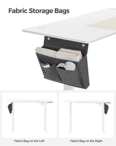 - SONGMICS Electric Standing Desk | Height Adjustable Desk | 60 x 120 x (72-120) cm | White and Beige LSD015W11 -