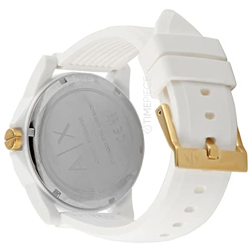 Armani Exchange Watch for Women, Three Hand Movement, 40 mm White Nylon Case with a Silicone Strap, AX7126