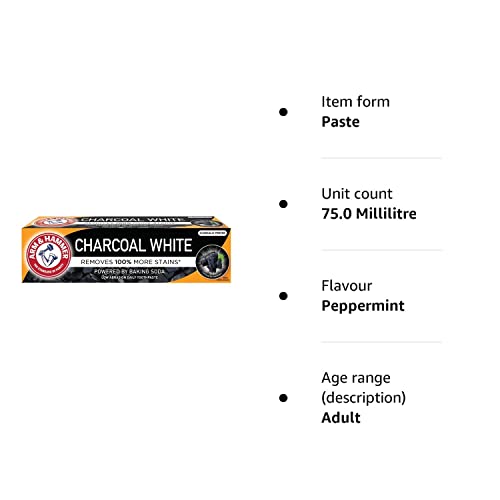 Arm & Hammer Charcoal White Toothpaste, 75ml