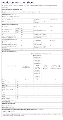 - HCK Beer Fridge | 115L Freestanding Beverage Fridge | Dual-Glazed Glass Door -