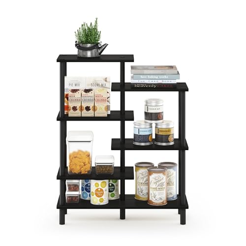 - Furinno Turn-N-Tube 6-Tier Accent Display Rack | Espresso/Black -