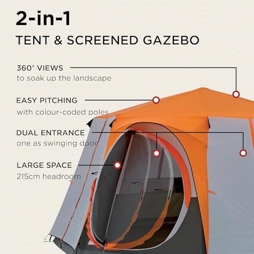 Coleman Unisex 8 Man Tent, Orange, 6 to 8 person