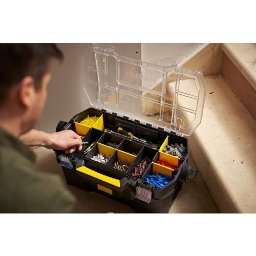 - STANLEY Toolbox Tote | Plus Storage Organiser | Heavy Duty Metal Latch -