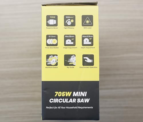 - Enventor Mini Circular Saw | 705W 3500RPM Pure Copper Motor Compact Electric Circular Saw | Laser Guide -